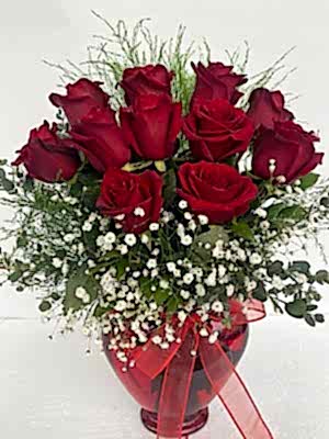 Kalp  Vazoda  Kirmizi  G�l