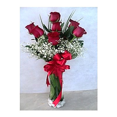 Vazoda 7 Kirmizi G�l